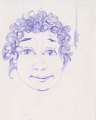 Drawing titled "La joie,la joie,la…" by Frédéric Avez, Original Artwork, Ballpoint pen