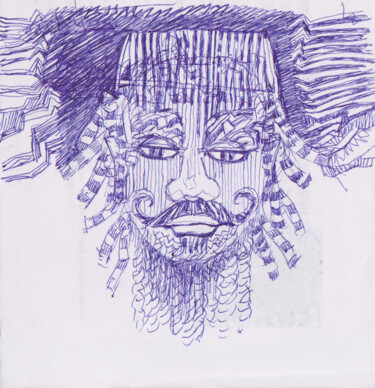 Dessin intitulée "personnage de l'ind…" par Frédéric Avez, Œuvre d'art originale, Stylo à bille