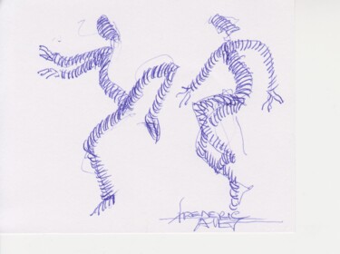 Drawing titled "Avril 2022" by Frédéric Avez, Original Artwork, Ballpoint pen