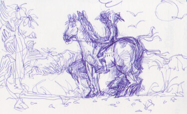 Drawing titled "mercredi 26 avril 2…" by Frédéric Avez, Original Artwork, Ballpoint pen