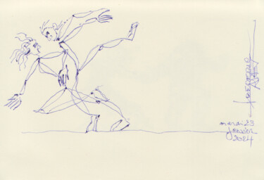 Drawing titled "mardi 23 janvier 20…" by Frédéric Avez, Original Artwork, Ballpoint pen