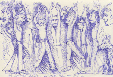 Drawing titled "jeudi 25 janvier 20…" by Frédéric Avez, Original Artwork, Ballpoint pen