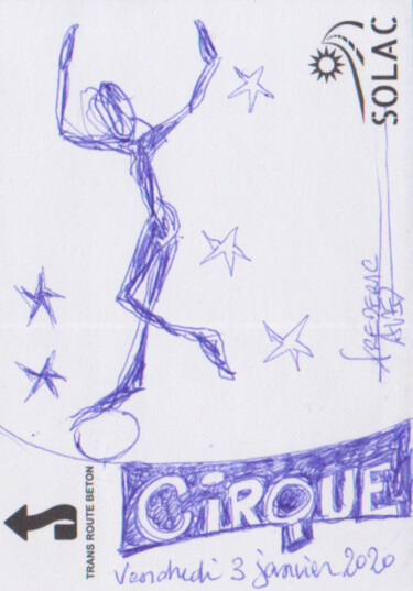 Drawing titled "3 janvier 2020*" by Frédéric Avez, Original Artwork, Ballpoint pen