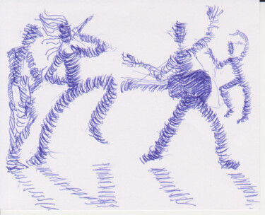 Drawing titled "avril 2022**" by Frédéric Avez, Original Artwork, Ballpoint pen
