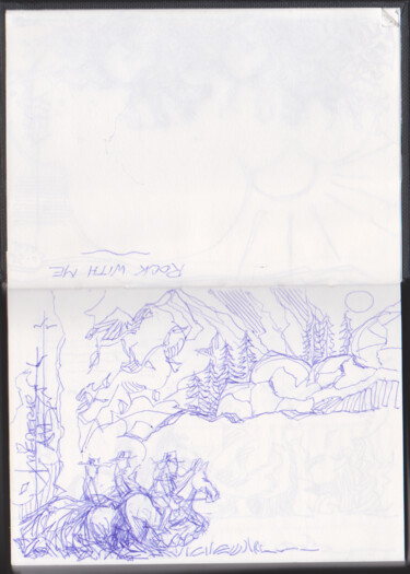 Drawing titled ""25 mars 2024"" by Frédéric Avez, Original Artwork, Ballpoint pen