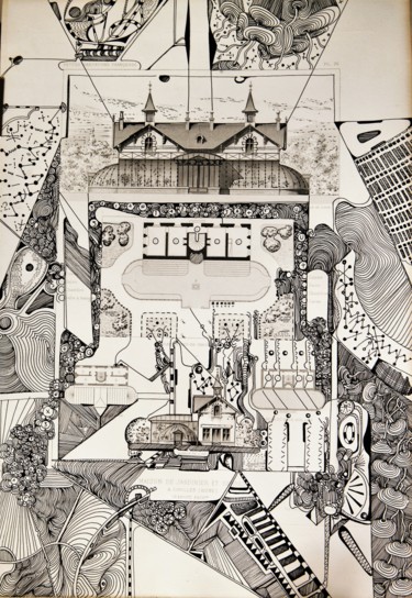 Dibujo titulada "architecture 1" por Frederic Babon, Obra de arte original, Otro