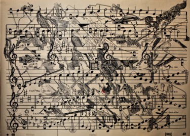 Dessin intitulée "Partition 48" par Frederic Babon, Œuvre d'art originale, Autre