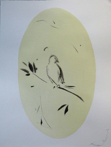 Peinture intitulée "Oiseaux de Carros #…" par Frédéric Belaubre, Œuvre d'art originale, Aquarelle