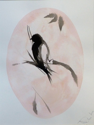 Peinture intitulée "Oiseaux de Carros #…" par Frédéric Belaubre, Œuvre d'art originale, Aquarelle