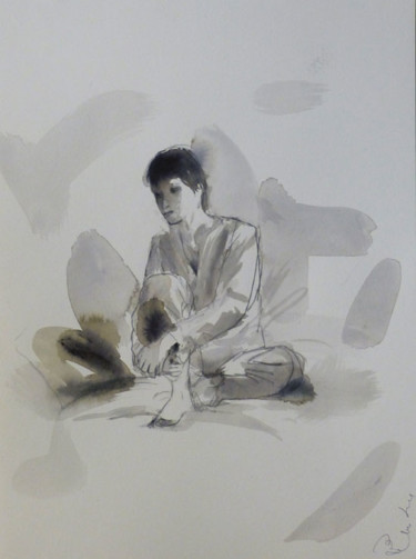 Dessin intitulée "16, Encre et crayon…" par Frédéric Belaubre, Œuvre d'art originale, Encre