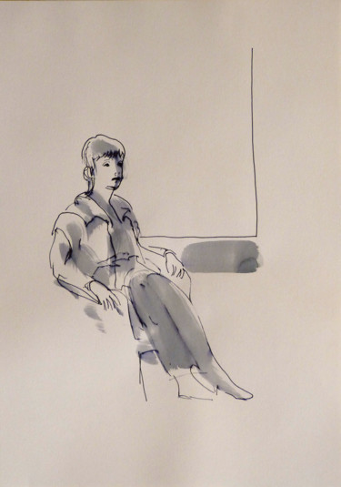 Dessin intitulée "17, Encre et crayon…" par Frédéric Belaubre, Œuvre d'art originale, Encre