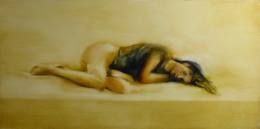 Peinture intitulée "Endormie, 100x50 cm" par Frédéric Belaubre, Œuvre d'art originale, Huile