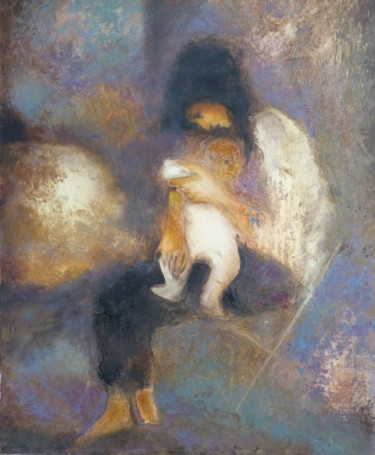 Peinture intitulée "Maternité, huile su…" par Frédéric Belaubre, Œuvre d'art originale, Huile