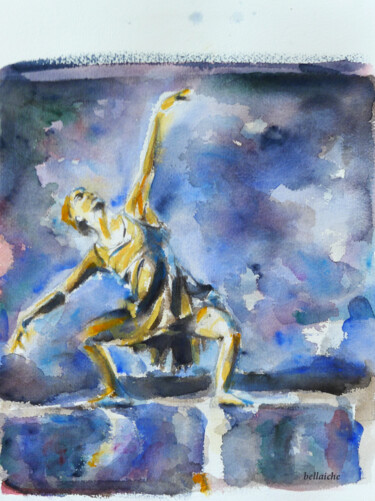 Painting titled "danse" by Frédéric Bellaïche, Original Artwork, Watercolor