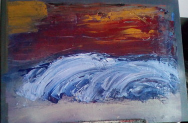 Peinture intitulée "mers agitée 2" par Frédéric Bennaï, Œuvre d'art originale, Huile