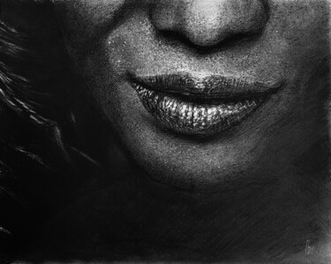 Dessin intitulée "Premier Sourire" par Frédéric Berrin, Œuvre d'art originale, Graphite