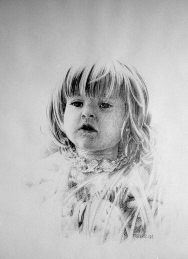 Drawing titled "Portrait sur comman…" by Frédéric Berrin, Original Artwork, Pencil