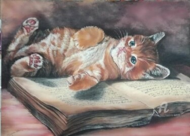 Картина под названием "Le chat pitre" - Frédéric Boirie, Подлинное произведение искусства, Акрил Установлен на Деревянная ра…