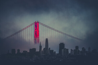 Fotografía titulada "Golden Gate Bridge…" por Frederic Bos, Obra de arte original, Foto-montaje