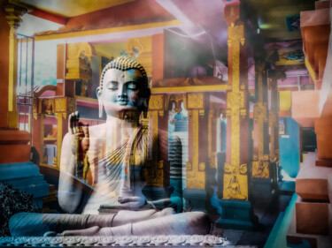 Photography titled "Bouddha Temple" by Frederic Bos, Original Artwork, Photo Montage