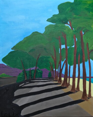 제목이 "Avenue du Cap Coz #1"인 미술작품 Frédéric Cadiou로, 원작, 기름 나무 들것 프레임에 장착됨