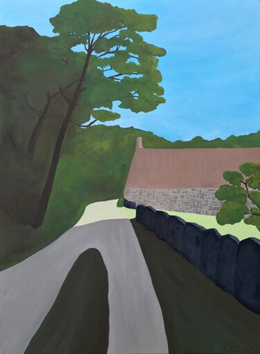 Peinture intitulée "Chemin de Rospico #1" par Frédéric Cadiou, Œuvre d'art originale, Huile Monté sur Châssis en bois