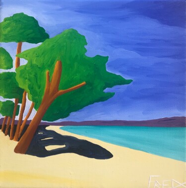 제목이 "Cap Coz #10"인 미술작품 Frédéric Cadiou로, 원작, 기름 나무 들것 프레임에 장착됨