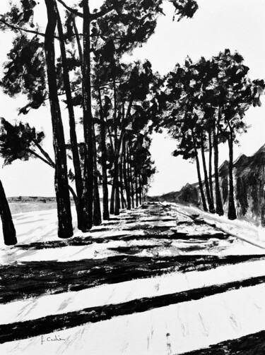 Painting titled "Avenue du Cap Coz -…" by Frédéric Cadiou, Original Artwork, Acrylic