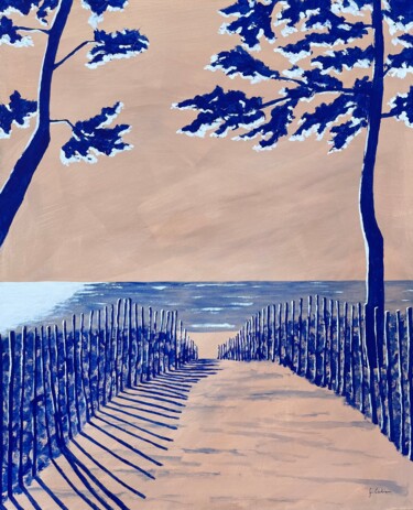 Картина под названием "Sainte-Marine - Sie…" - Frédéric Cadiou, Подлинное произведение искусства, Акрил Установлен на Деревя…