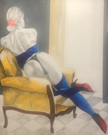 Pintura titulada "le fauteuil" por Frederic Descormes, Obra de arte original, Acrílico