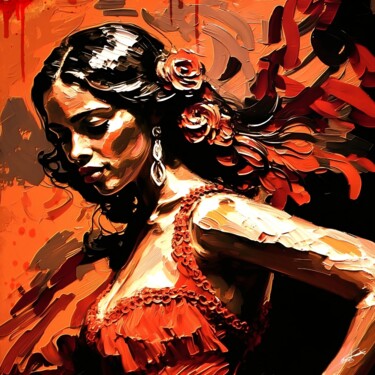 Grafika cyfrowa / sztuka generowana cyfrowo zatytułowany „Flamenco V3” autorstwa Frédéric Font (Chroma), Oryginalna praca, M…