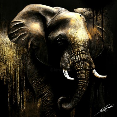 Digital Arts titled "ElephantV5" by Frédéric Font (Chroma), Original Artwork, Digital Painting