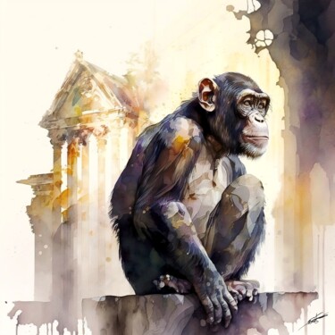 Arte digital titulada "L'âme de la Jungle" por Frédéric Font (Chroma), Obra de arte original, Pintura Digital Montado en Bas…