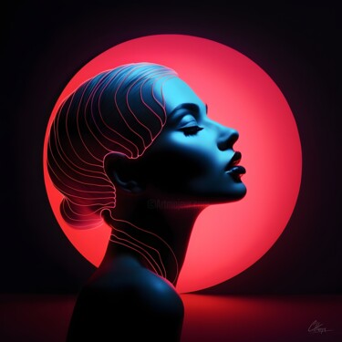 Artes digitais intitulada "Éclipse Sensuelle" por Frédéric Font (Chroma), Obras de arte originais, Foto Montagem Montado em…