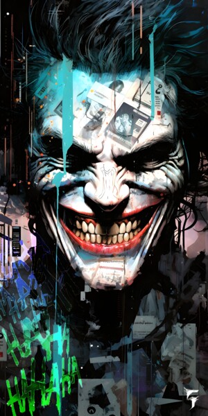 Arte digital titulada "Joker Vibrant : L'É…" por Frédéric Font (Chroma), Obra de arte original, Pintura Digital Montado en B…