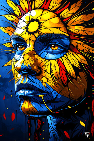 Digital Arts titled "Avatar Divin" by Frédéric Font (Chroma), Original Artwork, Digital Painting