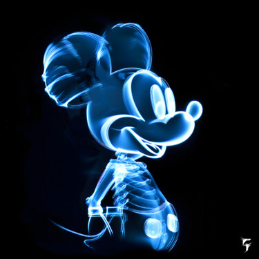 Arts numériques intitulée "Mickey au Rayon X…" par Frédéric Font (Chroma), Œuvre d'art originale, Peinture numérique Monté s…
