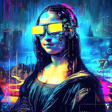 Цифровое искусство под названием "Mona Lisa 3000 : Né…" - Frédéric Font (Chroma), Подлинное произведение искусства, Цифровая…