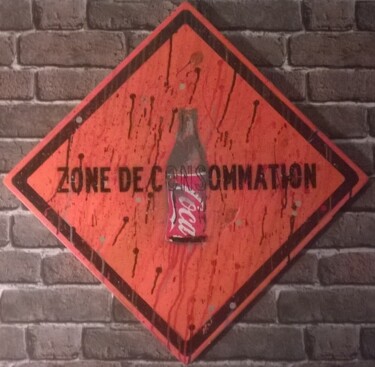 Peinture intitulée "ZONE DE CONSOMMATION" par Frédéric Foulché (FF), Œuvre d'art originale