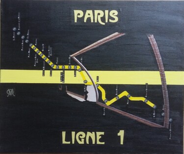 Malerei mit dem Titel "LIGNE 1" von Frédéric Foulché (FF), Original-Kunstwerk