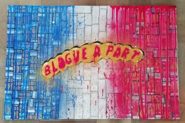 Malerei mit dem Titel "BLAGUE A PART" von Frédéric Foulché (FF), Original-Kunstwerk, Collagen