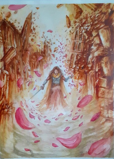 Painting titled "Sainte Thérèse de L…" by Frédéric Fournier, Original Artwork, Watercolor