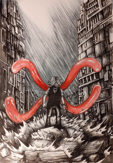 Tekening getiteld "Tokyo Ghoul" door Frédéric Fournier, Origineel Kunstwerk, Inkt