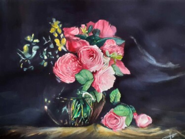 Painting titled "Bouquet#3" by Frédéric Fournier, Original Artwork, Watercolor