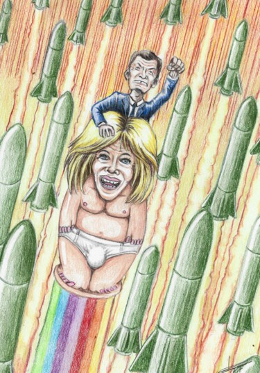 图画 标题为“LGBTQ+ War.” 由Frédéric Fournier, 原创艺术品, 铅笔
