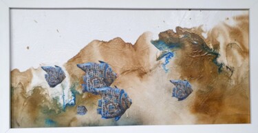 Ζωγραφική με τίτλο "Navigation 2" από Frédéric Haire, Αυθεντικά έργα τέχνης, Μελάνι Τοποθετήθηκε στο Ξύλινο φορείο σκελετό