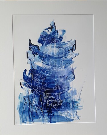 Painting titled "Babel esquisse 2" by Frédéric Haire, Original Artwork, Ink