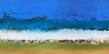 Dessin intitulée "Bleu blanc sable" par Frédéric Hartmann, Œuvre d'art originale, Pastel