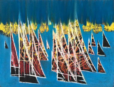 Dessin intitulée "Maritime XIII" par Frédéric Hartmann, Œuvre d'art originale, Pastel