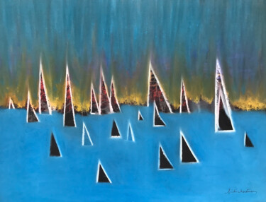 Dessin intitulée "Maritime? XIX" par Frédéric Hartmann, Œuvre d'art originale, Pastel